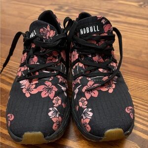 NOBULL Women's Black and Pink Floral Athletic Shoes